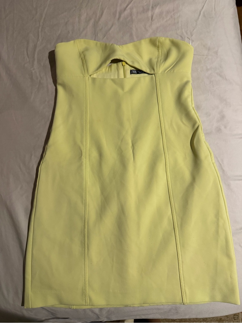 ZARA Strapless Lemon Yellow Dress